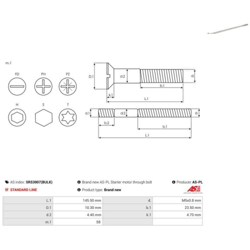 AS-PL Reparatursatz, Generator AS SRS3007(BULK)