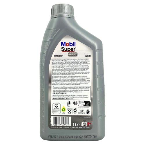 Motor&ouml;l Motoren&ouml;l MOBIL Super 3000 Formula P 0W-30 1 Liter Flasche 152170