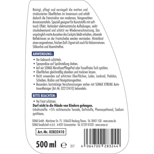 SONAX Xtreme Cockpit Reiniger Matteffect 500 ml 02832410