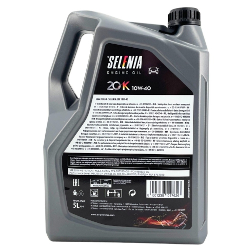 Motor&ouml;l Motoren&ouml;l SELENIA 20K 10W-40 PETRONAS LUBRICANTS 5 Liter 70650M12EU
