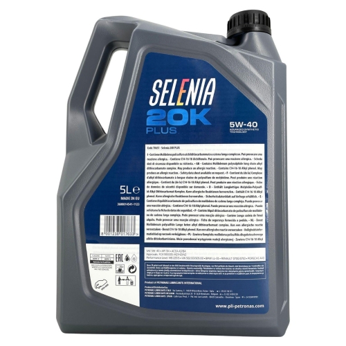 Motor&ouml;l Motoren&ouml;l SELENIA 20K PLUS 5W-40 5 Liter 70651M12EU