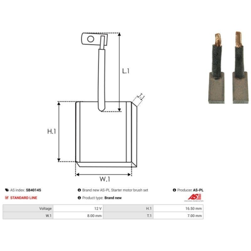 AS-PL Kohleb&uuml;rste, Starter AS SB4014S