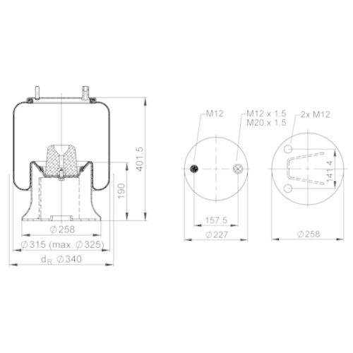 PHOENIX Federbalg, Luftfederung Quality Range 1 DK 23 L-25
