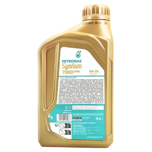 Motor&ouml;l Motoren&ouml;l SYNTIUM 7000 DME 0W-20 SP 1 Liter Flasche PETRONAS 70716E18EU