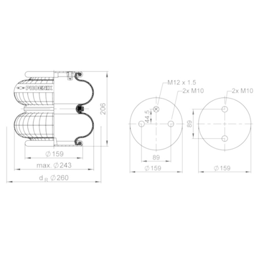 PHOENIX Federbalg, Luftfederung Quality Range SP 2 B 12 R-5