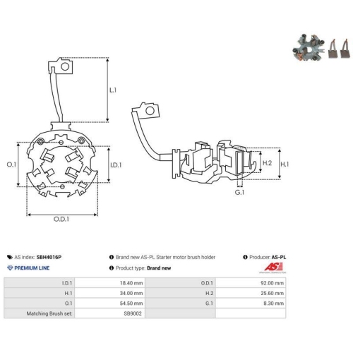 AS-PL Halter, Kohleb&uuml;rsten AS SBH4016P