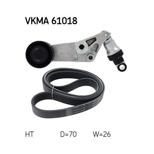 SKF Keilrippenriemensatz VKMA 61018