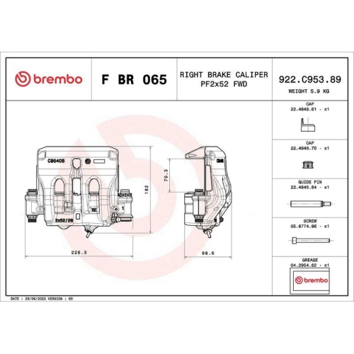 BREMBO Bremssattel PRIME LINE F BR 065