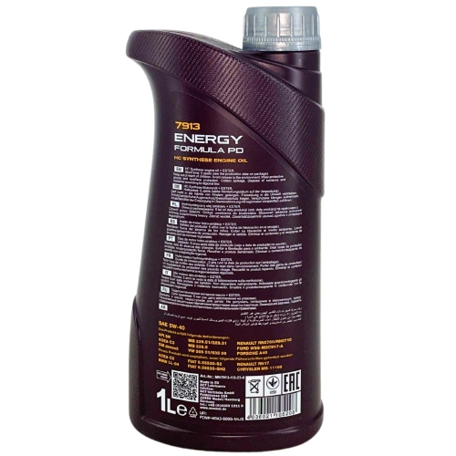 Motor&ouml;l Mannol Energy Formula PD 5W-40 synthetisches 1 Liter Kanister MN7913-1