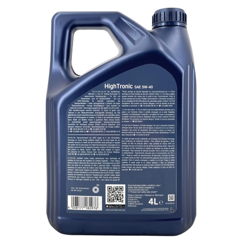 Aral Motor&ouml;l Motoren&ouml;l HighTronic 5W-40 4 Liter Kanister 15F47C