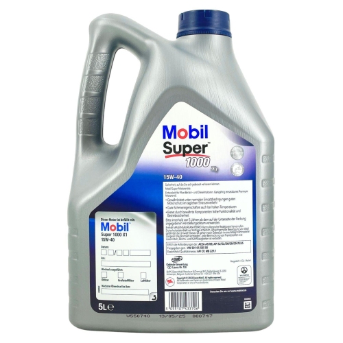 Motor&ouml;l Mobil Super 1000 X1 15W-40 Motor&ouml;l VW B 229.1 API SN SM SL SJ CF 5 Liter