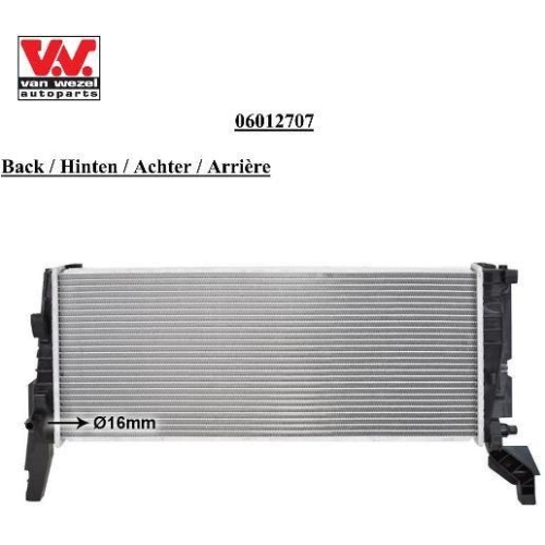 VAN WEZEL K&uuml;hler, Motork&uuml;hlung 06012707