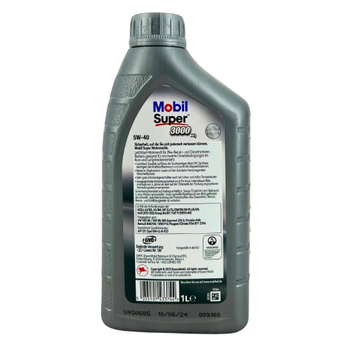 Motor&ouml;l Mobil Super 3000 X1 5W-40 1 Liter Motor&ouml;l Opel MB 229.3 RN 700 150564