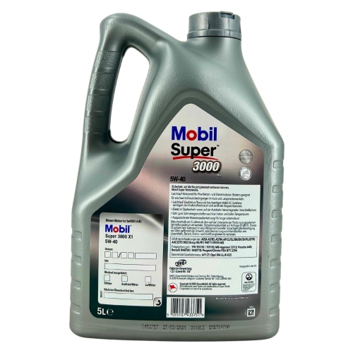 Motor&ouml;l Motoren&ouml;l Mobil Super 3000 X1 5W-40 5Liter Kanister Opel MB 229.3 150565