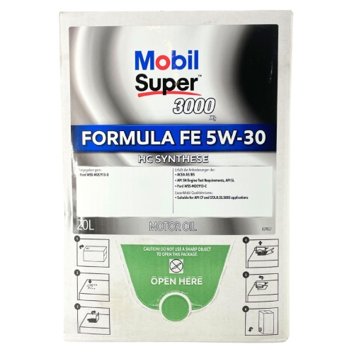 Mobil Super 3000 X1 Formula FE 5W-30 Ford Jaguar ACEA A5/B5 20 Liter BAG-IN Box