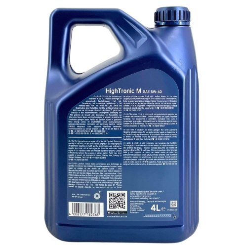 Aral Motor&ouml;l Motoren&ouml;l HighTronic M 5W-40 4 Liter Kanister 15F48D