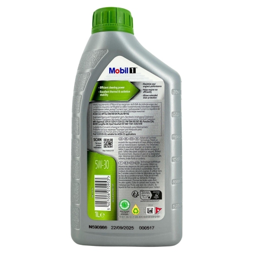 Mobil 1 ESP 5W-30 Motor&ouml;l 1 Liter Vollsynthetisch ACEA C3 API SN Longlife 157293