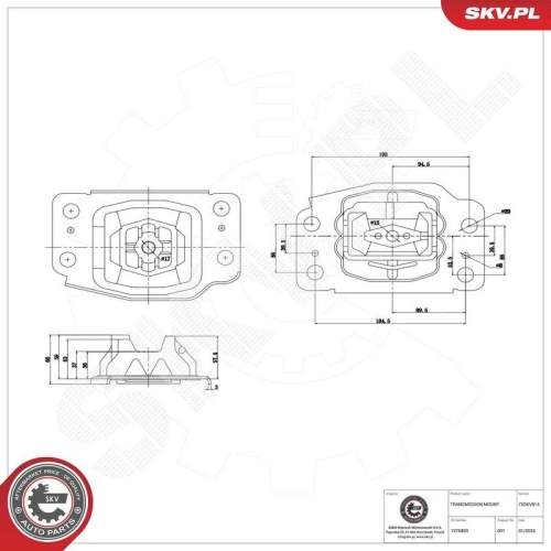 ESEN SKV Lagerung, Automatikgetriebe 75SKV814