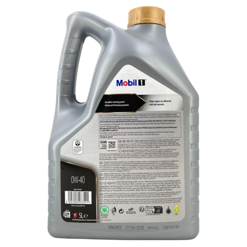 Motor&ouml;l Mobil 1 FS 0W-40 MB 229.5 Porsche A40 VW 50200 VW 50500 5 Liter 157717