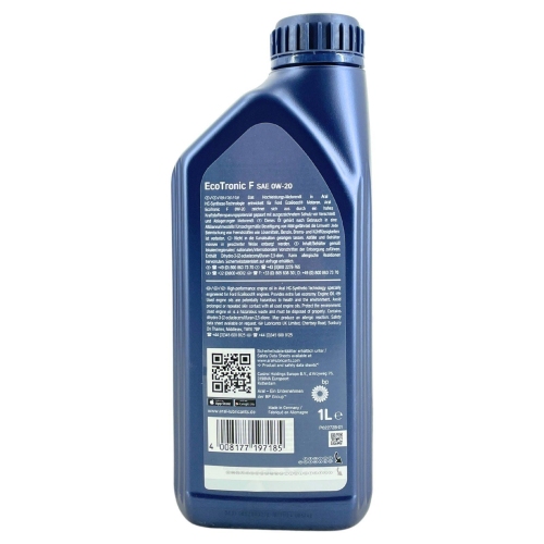 Aral Motor&ouml;l Motoren&ouml;l EcoTronic F 0W-20 - 1 Liter Flasche 15FF63