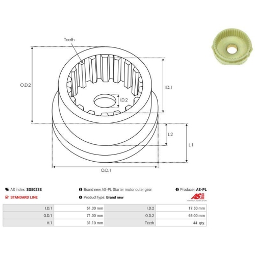AS-PL Reparatursatz, Starter AS SG5023S