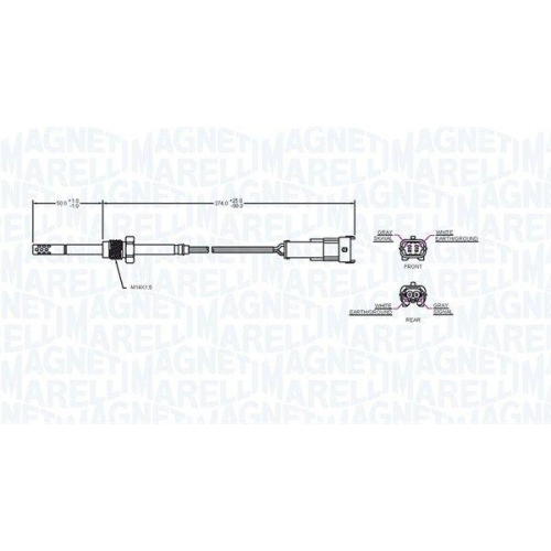 MAGNETI MARELLI Sensor, Abgastemperatur 172000163010