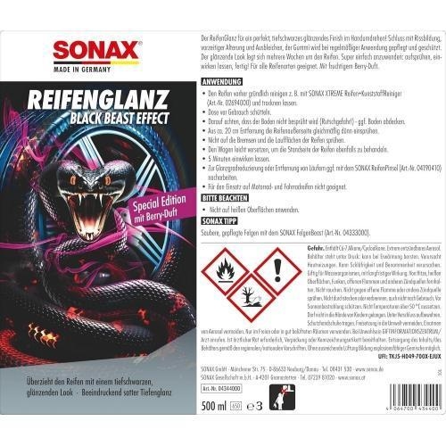 2x SONAX 500ml REIFEN GLANZ SPECIAL EDITION REIFENPFLEGE GUMMIPFLEGE 04344000