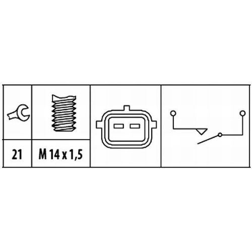 HELLA Schalter, R&uuml;ckfahrleuchte 6ZF 181 612-051