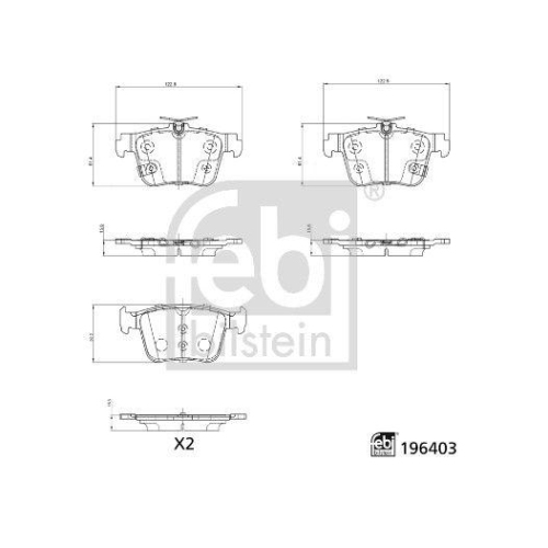 FEBI BILSTEIN Bremsbelagsatz, Scheibenbremse 196403