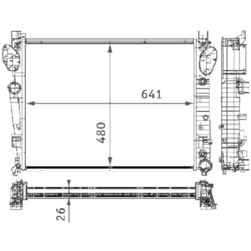 MAHLE Kühler, Motorkühlung BEHR CR 304 000S