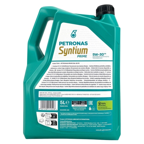 Motor&ouml;l Motoren&ouml;l Petronas Syntium Prime FR 5W-30 5 Liter Kanister 71241M12EU