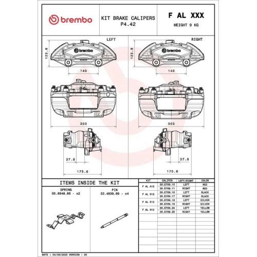 BREMBO Bremssattel XTRA LINE - X-Style F AL E12