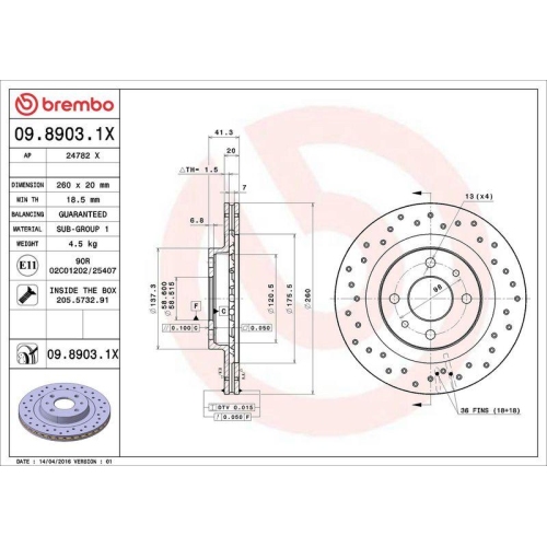 BREMBO Bremsscheibe XTRA LINE - Xtra 09.8903.1X
