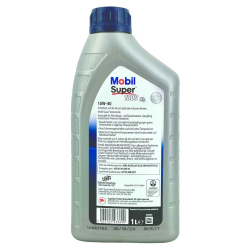 Motor&ouml;l Motoren&ouml;l Mobil Super 1000 X1 15W-40 1 Liter Flasche 150559
