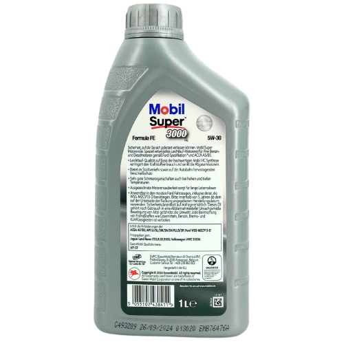Motor&ouml;l Motoren&ouml;l Mobil Super 3000 X1 Formula FE 5W-30 1 Liter Flasche 151521