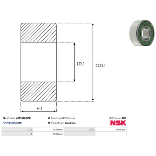 AS-PL Lager NSK ABE9016(NSK)