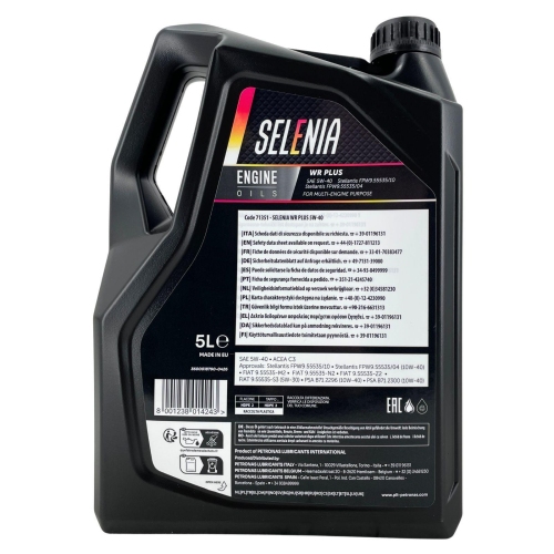 Motor&ouml;l Motoren&ouml;l Selenia WR Plus 5W-40 - 5 Liter Kanister 71351M12EU
