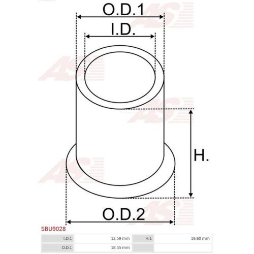 AS-PL Buchse, Starterwelle Brandneu AS-PL SBU9028