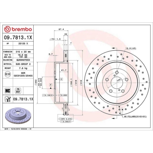 BREMBO Bremsscheibe XTRA LINE - Xtra 09.7813.1X