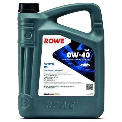Motoröl ROWE Hightec Synt RS 0W-40 API SN MB229.5 PSA B71 2296 VW502/505 10 Liter