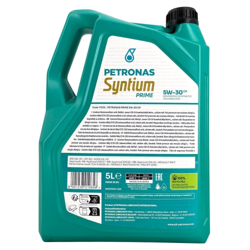 Motor&ouml;l Motoren&ouml;l Petronas Syntium Prime CP 5W-30 5 Liter 71233M12EU