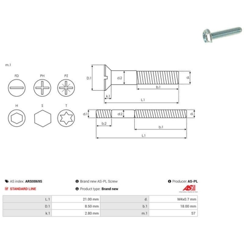 AS-PL Reparatursatz, Generator AS ARS0069S