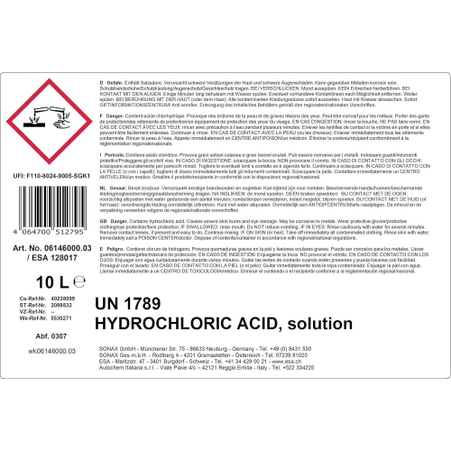 Sonax Hallen + Fliesenreiniger 10 Liter Werkstattreiniger Waschanlagenreiniger