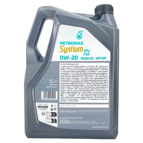 Motor&ouml;l Motoren&ouml;l Petronas Syntium X 0W-20 C5 5 Liter 70980M12EU