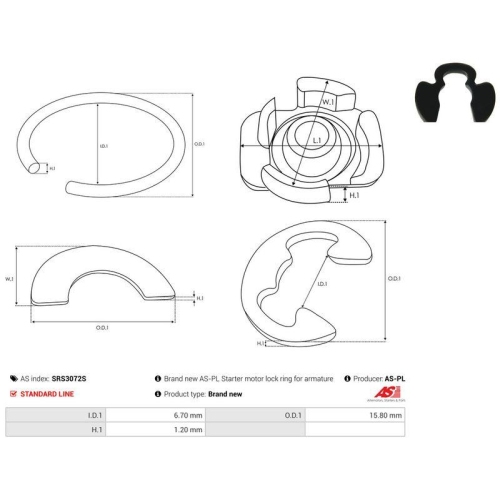 AS-PL Reparatursatz, Starter AS SRS3072S