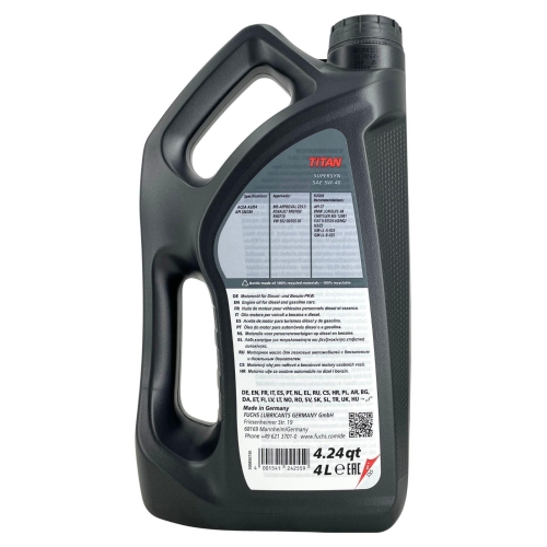 Motor&ouml;l Motoren&ouml;l Fuchs Titan Supersyn 5W-40 - 4 Liter Kanister 602003218