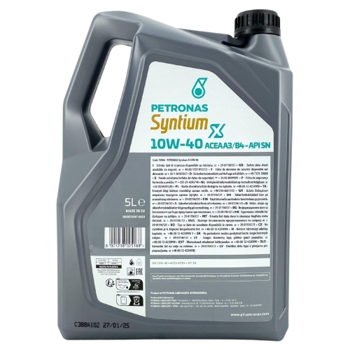 Motor&ouml;l Motoren&ouml;l Petronas Syntium X 10W-40 A3/B4 5 Liter 70984M12EU