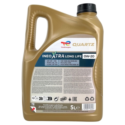 Motor&ouml;l Motoren&ouml;l Total Quartz Ineo Xtra Longlife 0W-20 5 Liter Kanister 226006