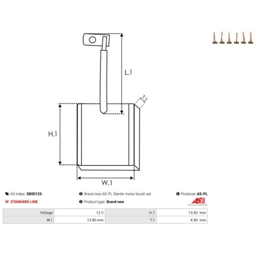AS-PL Kohleb&uuml;rste, Starter AS SB0012S