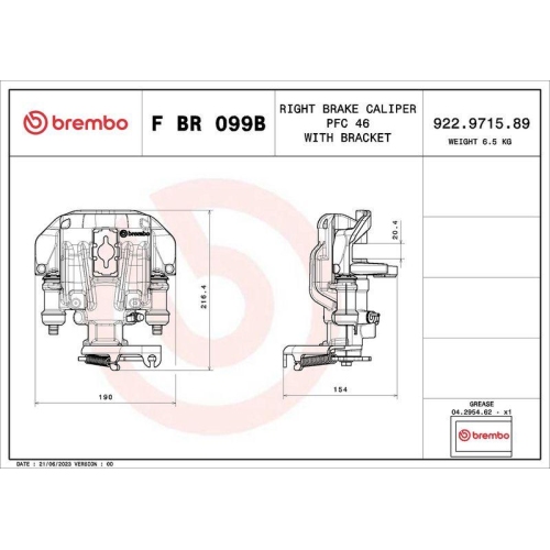 BREMBO Bremssattel PRIME LINE F BR 099B